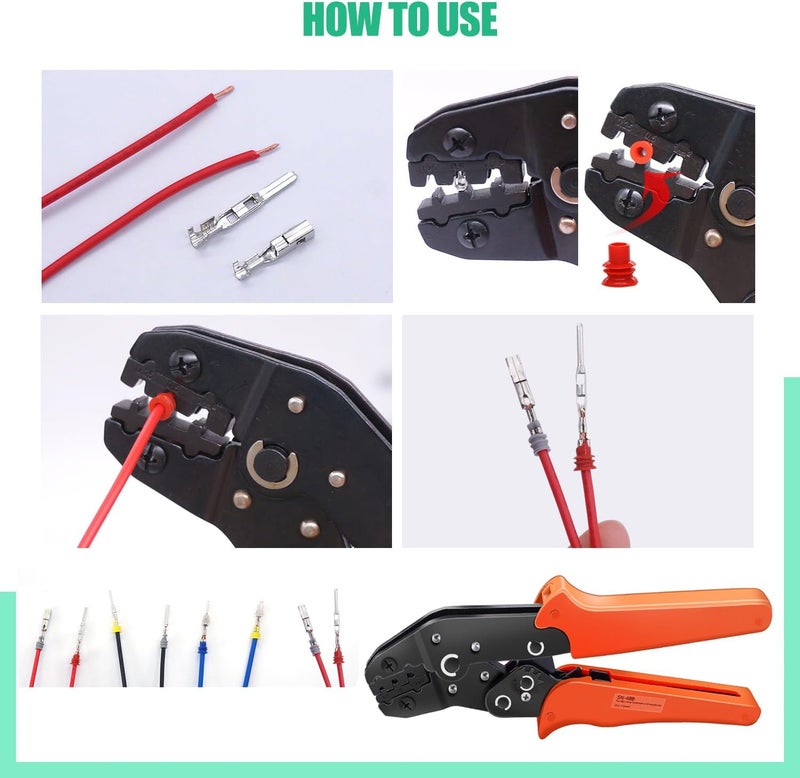 Twidec /290PCS Car Electrical Wire Terminal Pins Connector 1/1.5/1.8/2.2/2.8/3.5mm 21Type Auto Electric Connector Pins Terminal Non-Insulated Plug Removal Male Female Crimp Pins with Crimping Pliers - Image 4